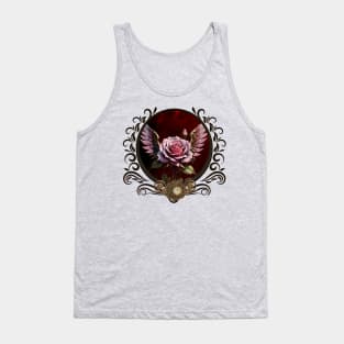 Wonderful steampunk rose with wings. Tank Top